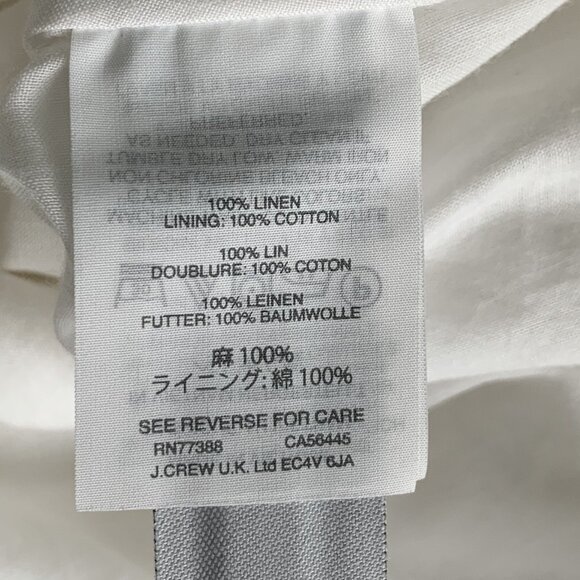 J. Crew Linen Ruffle Skirt NEW Womens 8 White Faux Wrap Side Zip Spring Summer - Picture 8 of 12